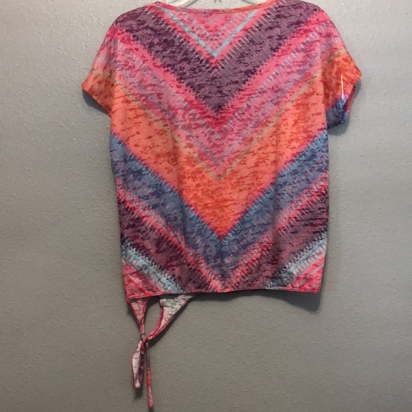 Prana flora top Women's XS Organic cotton short sleeve blouse tie dye shirt EUC - Picture 7 of 11